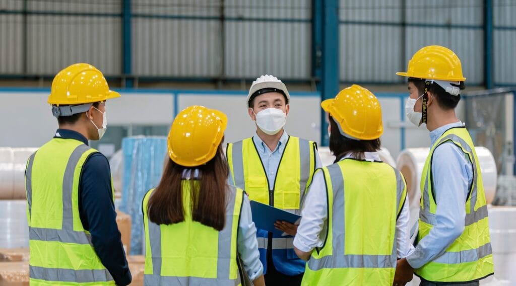 Safety training video production company Singapore — Offing Media HSE team collaboration on regulated industrial site