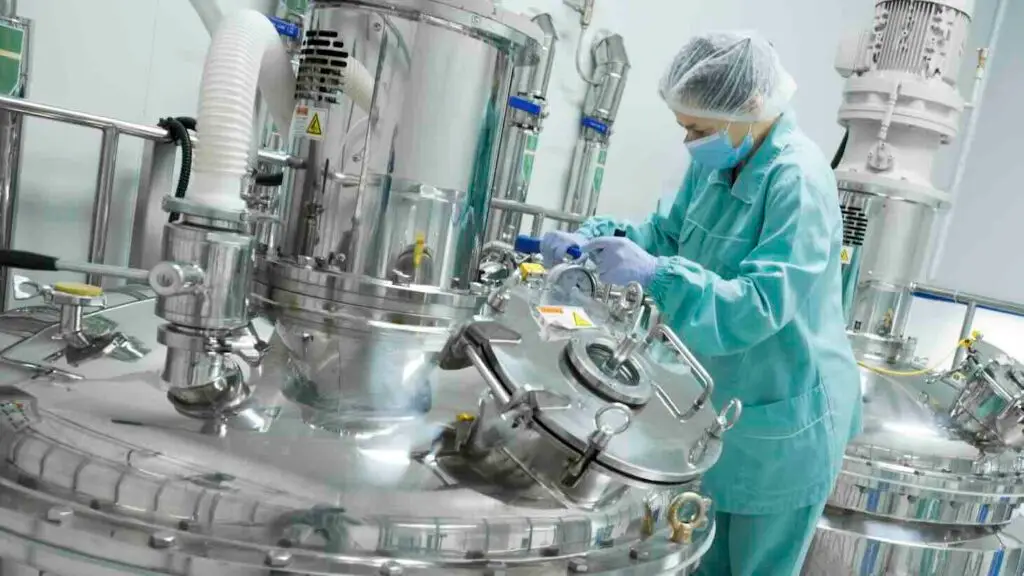 a safety video production in a pharmaceutical and chemical plant, emphasizing safety procedures and hazard awareness.